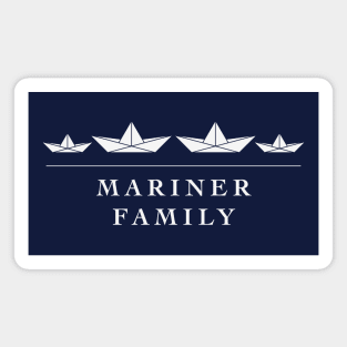 Mariner Family (Seafarer / Paper Boat / Paper Ship / White) Magnet